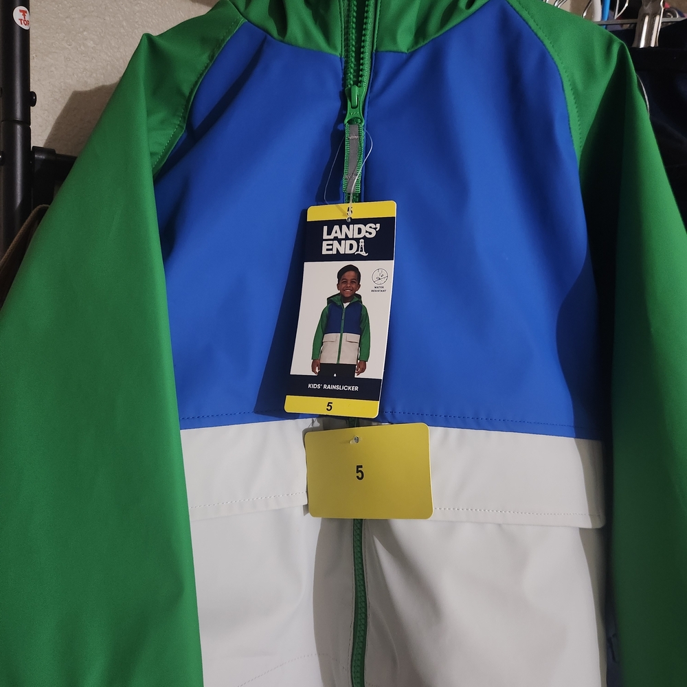 Lands' End Blue, Green, and White Jacket